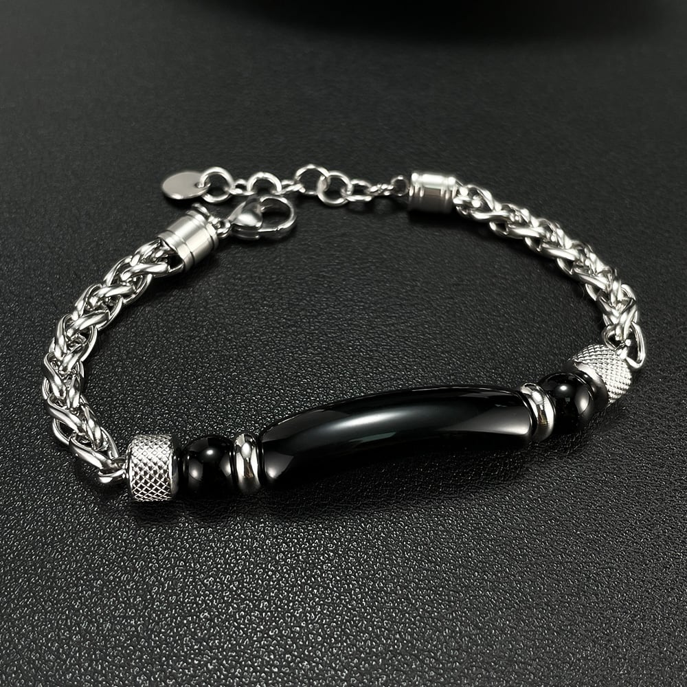 1 Piece Natural Stone Stainless Steel Men's Bracelets h5Picture4