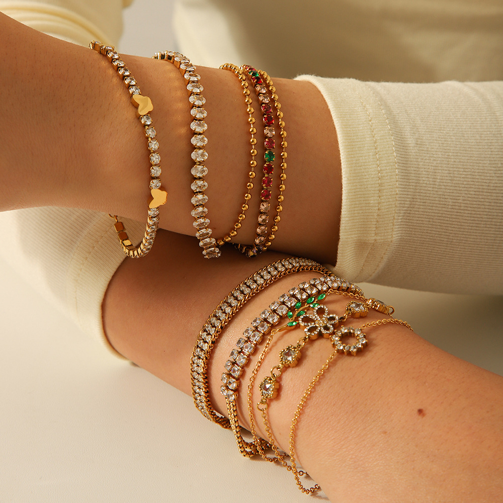 Light Luxury Design - Oriented Gem - inlaid Stainless Steel Women's Bracelets h5Picture3