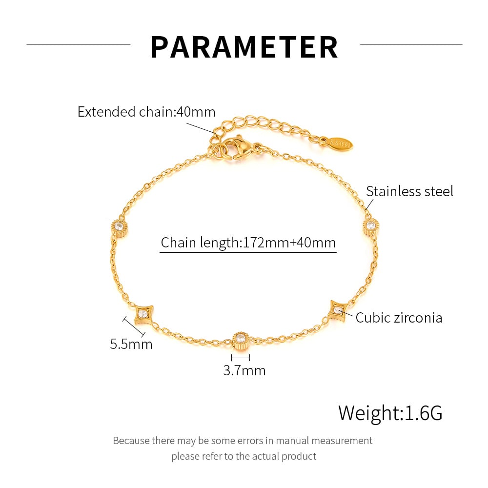 1 Stück Simple Series Tägliche geometrische Edelstahl Gold Farbe Damen Charm Armbänder h5Bild7