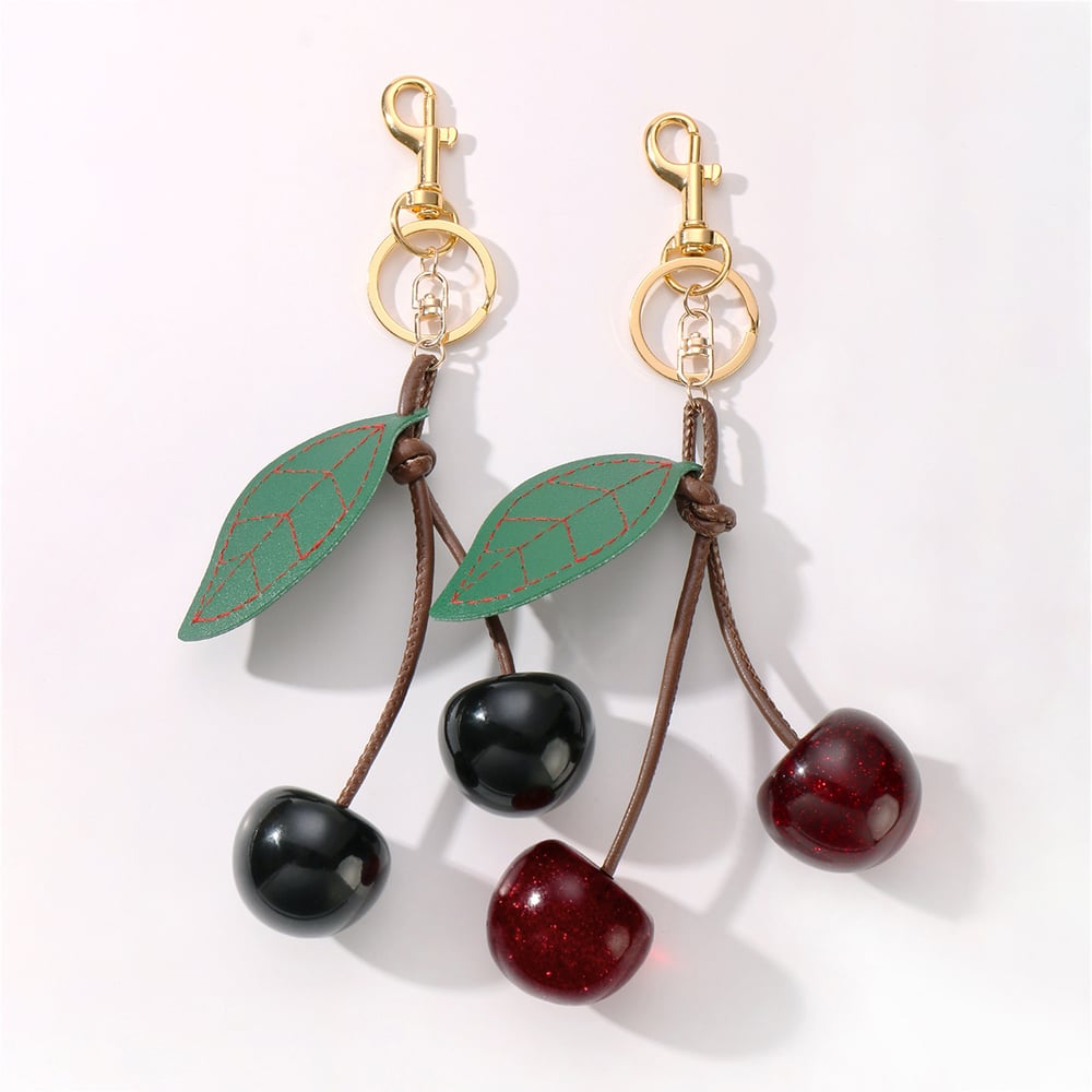 Leather Cherry Bag Charms h5Picture4
