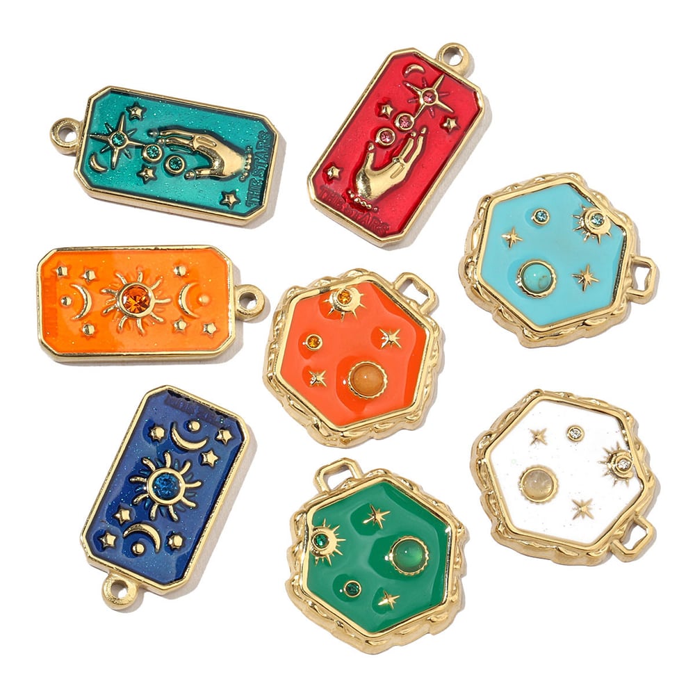 1 Piece Polychrome Series Sun Stainless Steel Gold Color Women's Pendants h5Picture5
