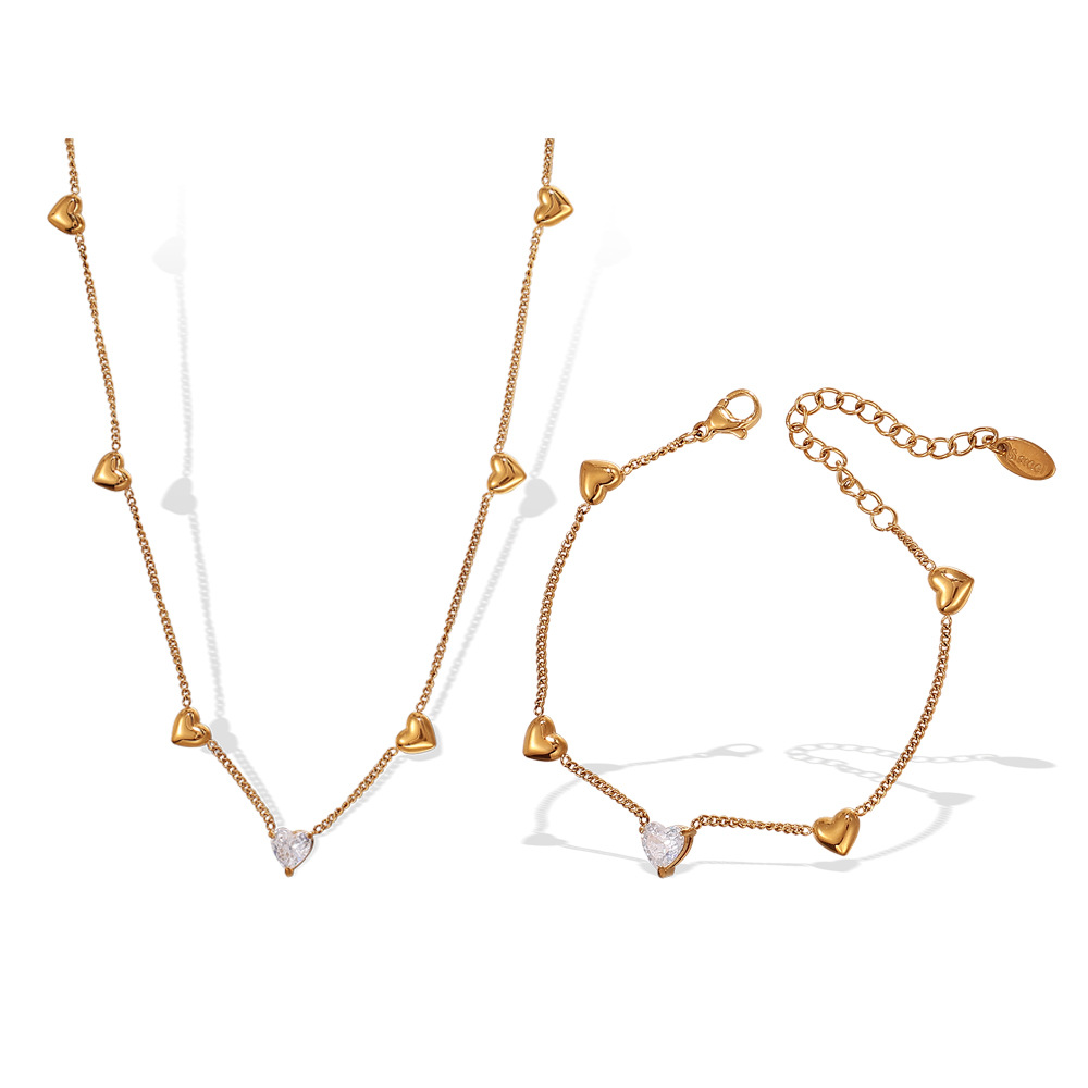 1 Piece Heart Stainless Steel Gold Color Chain Necklace Picture5