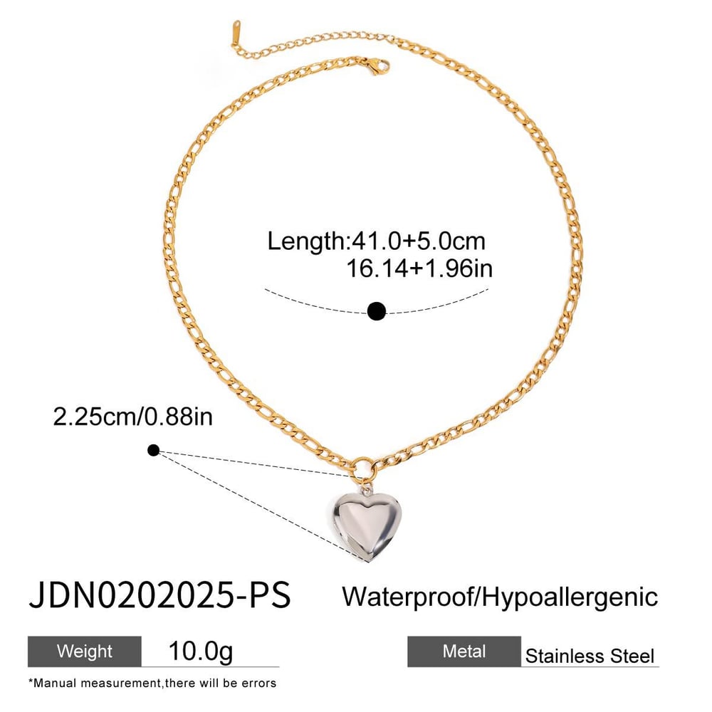 Simple Heart Stainless Steel Mixed Color Pendant Necklaces h5Picture2