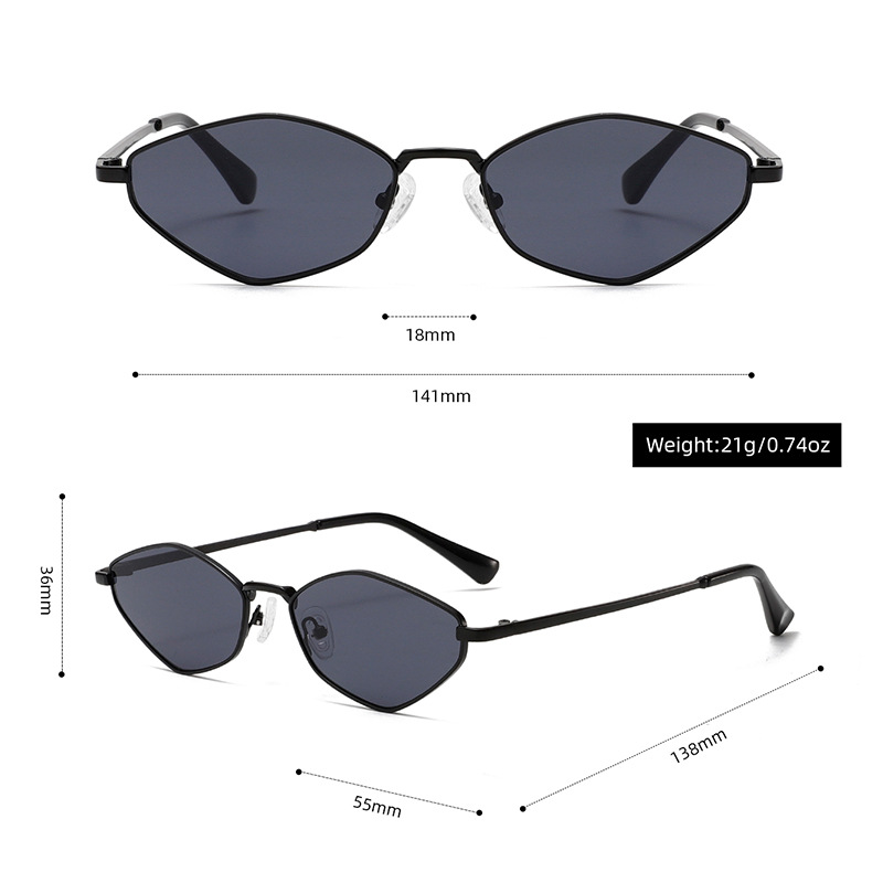 1 Pair Simple Series Daily Solid Color Metal Women's Sunglasses h5Picture4