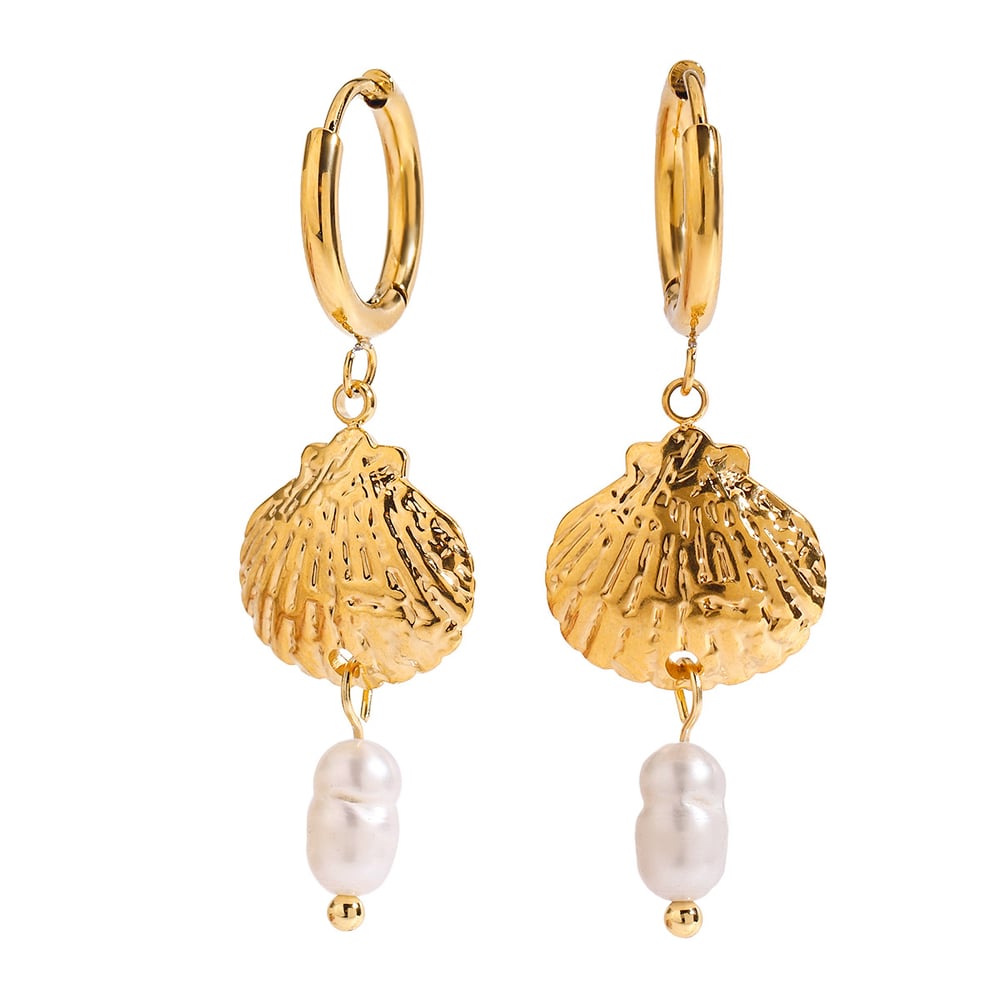 1 Pair Simple Series Personality Turtle Stainless Steel   Gold Color  Artificial Pearl Women's Drop Earrings h5Picture5