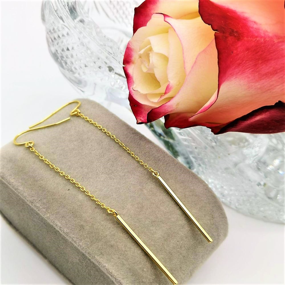 Orecchini da donna semplici a catena lunga h5Immagine4