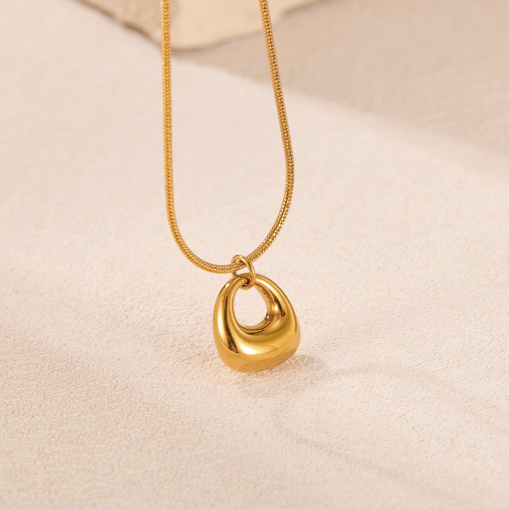 1 Stück Simple Series Tägliche geometrische Edelstahl Goldfarbene Damen-Anhängerketten h5Bild3