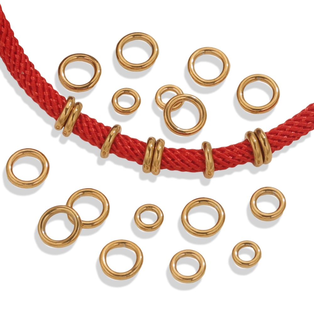 1 Piece DIY Classic Solid Color Annulus Stainless Steel Women's Pendants h5Picture6