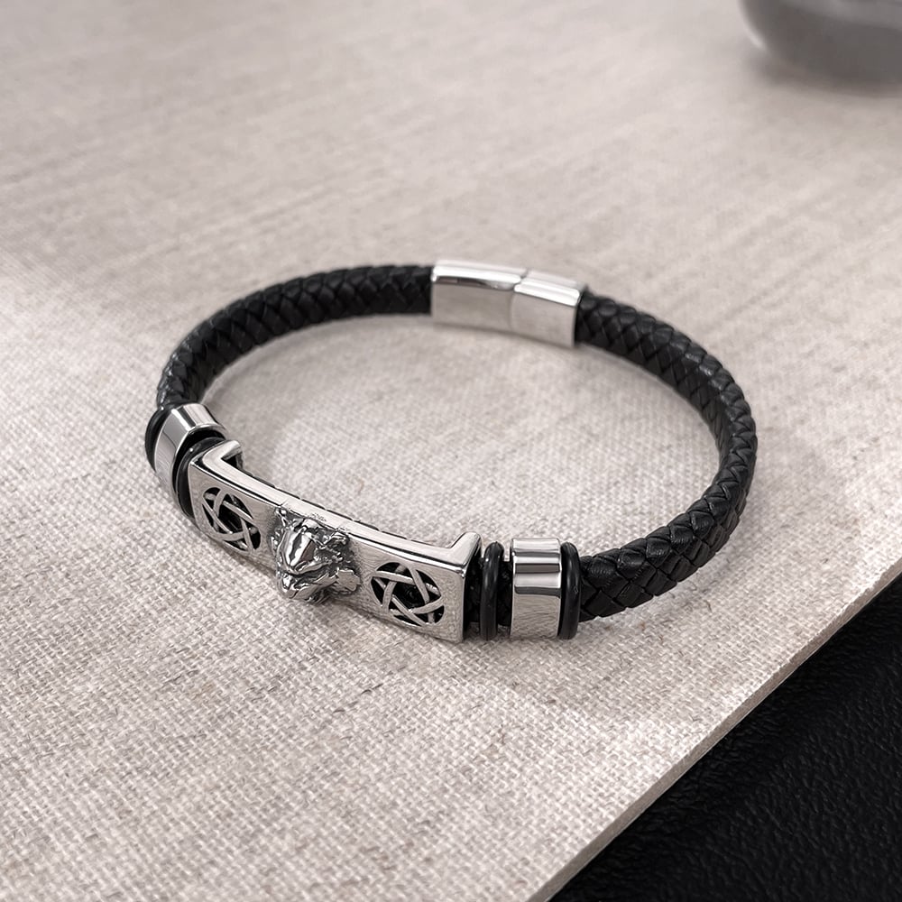 1 stuk luipaardkop herenarmbanden van roestvrij staal h5Afbeelding6