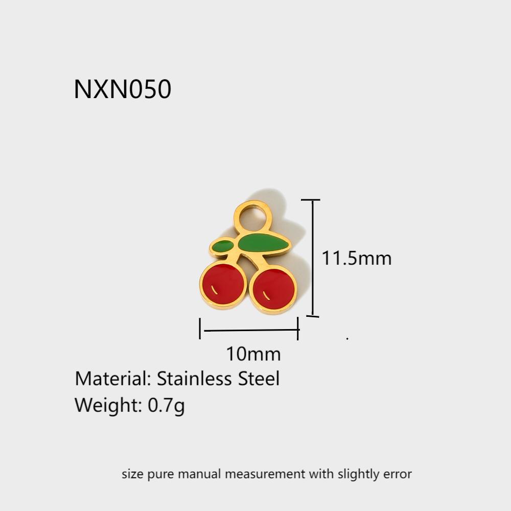 Cute Sweet Cherry DIY Gold Stainless Steel Pendant