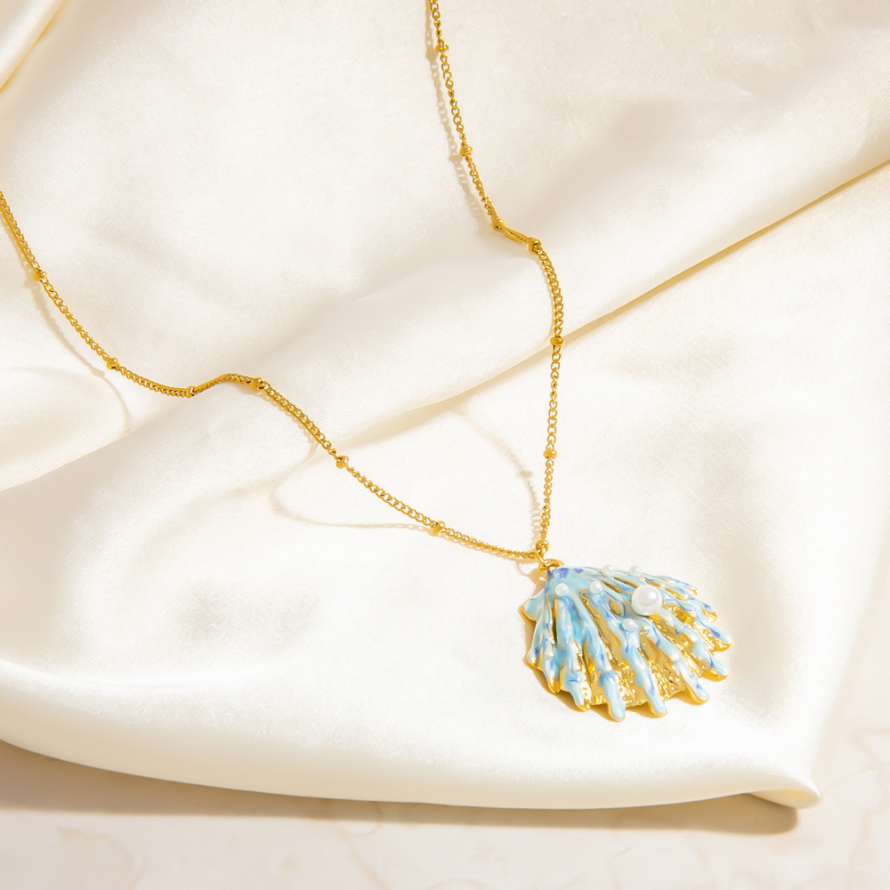 Vacation Stainless Steel Gold Color Pendant Necklaces h5Picture5