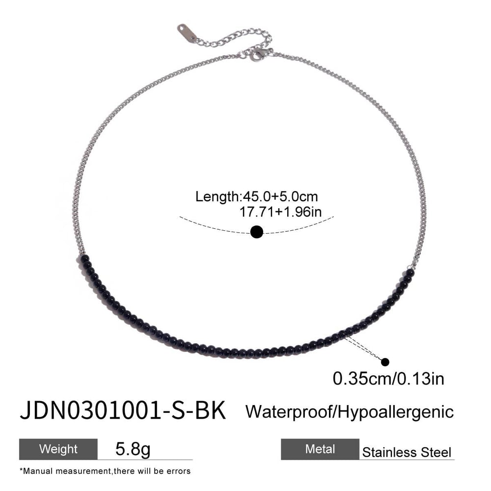 Retro Stainless Steel Beaded Necklaces 