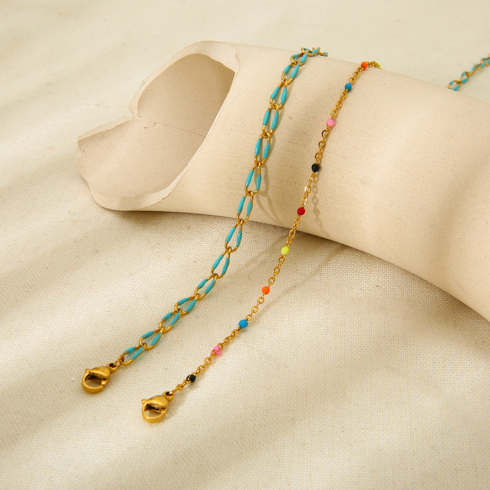 Light Luxury and Sweet Multi - colored DIY Stainless Steel Bead Cha Picture4