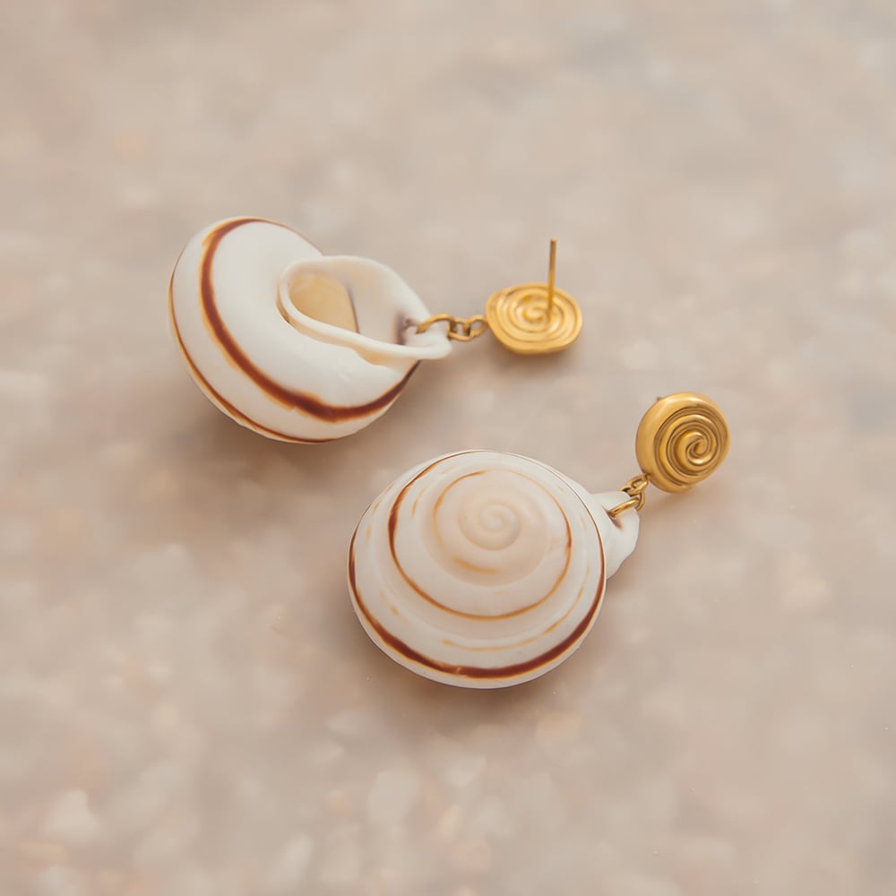 Kabuk Şeklinde Damla Küpeler h5Resim6