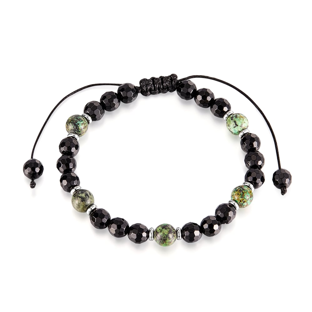 Punk Doğa Taş Boncuklar Paslanmaz Çelik Erkek Bileklikleri