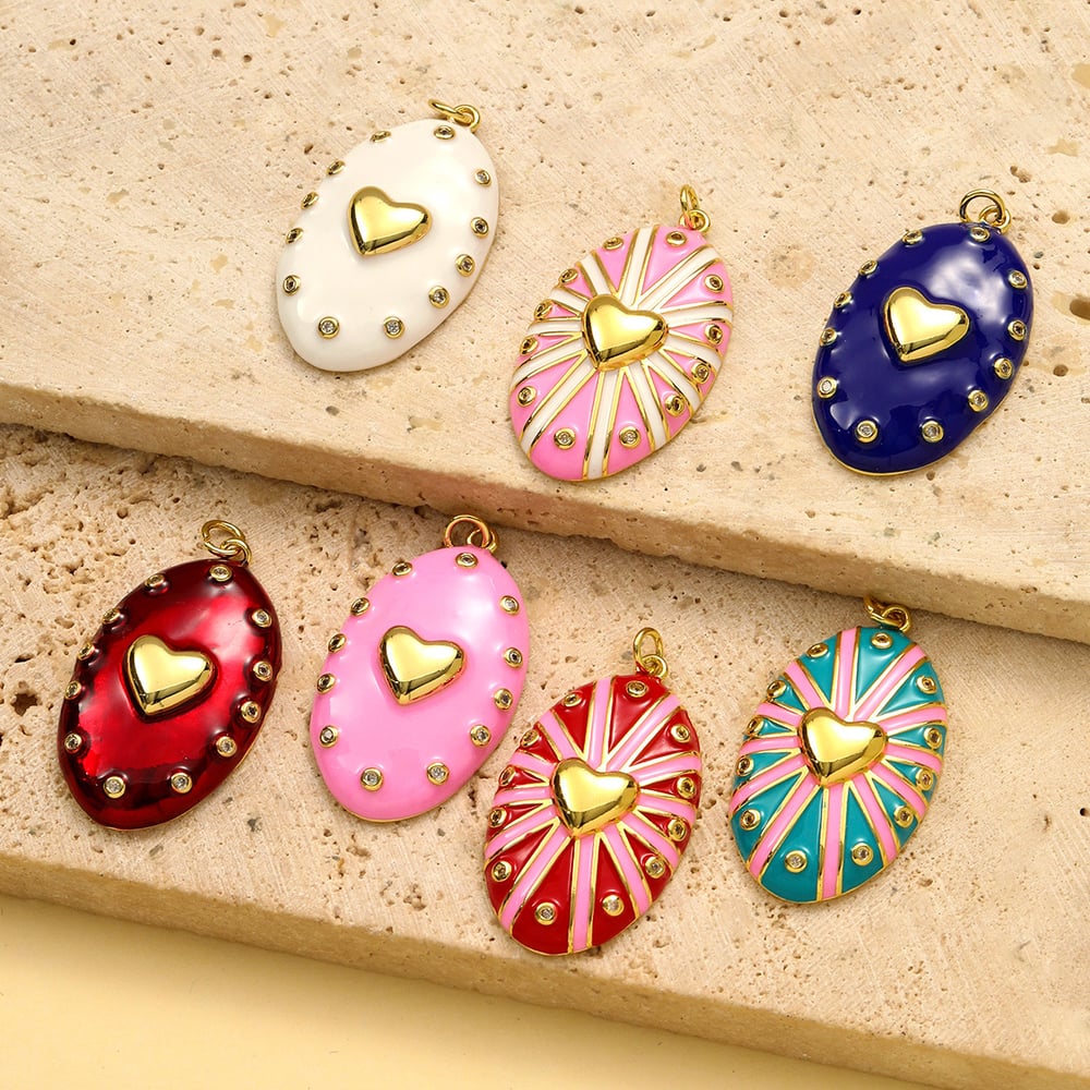 Opulent Oval Copper Gold Color Pendants h5Picture3