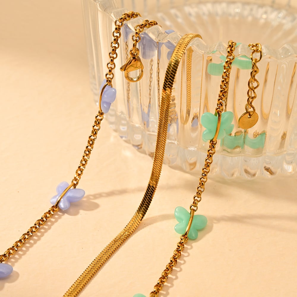 Romantic Sweet Butterfly Stainless Steel Gold Color Women's Anklets Picture4