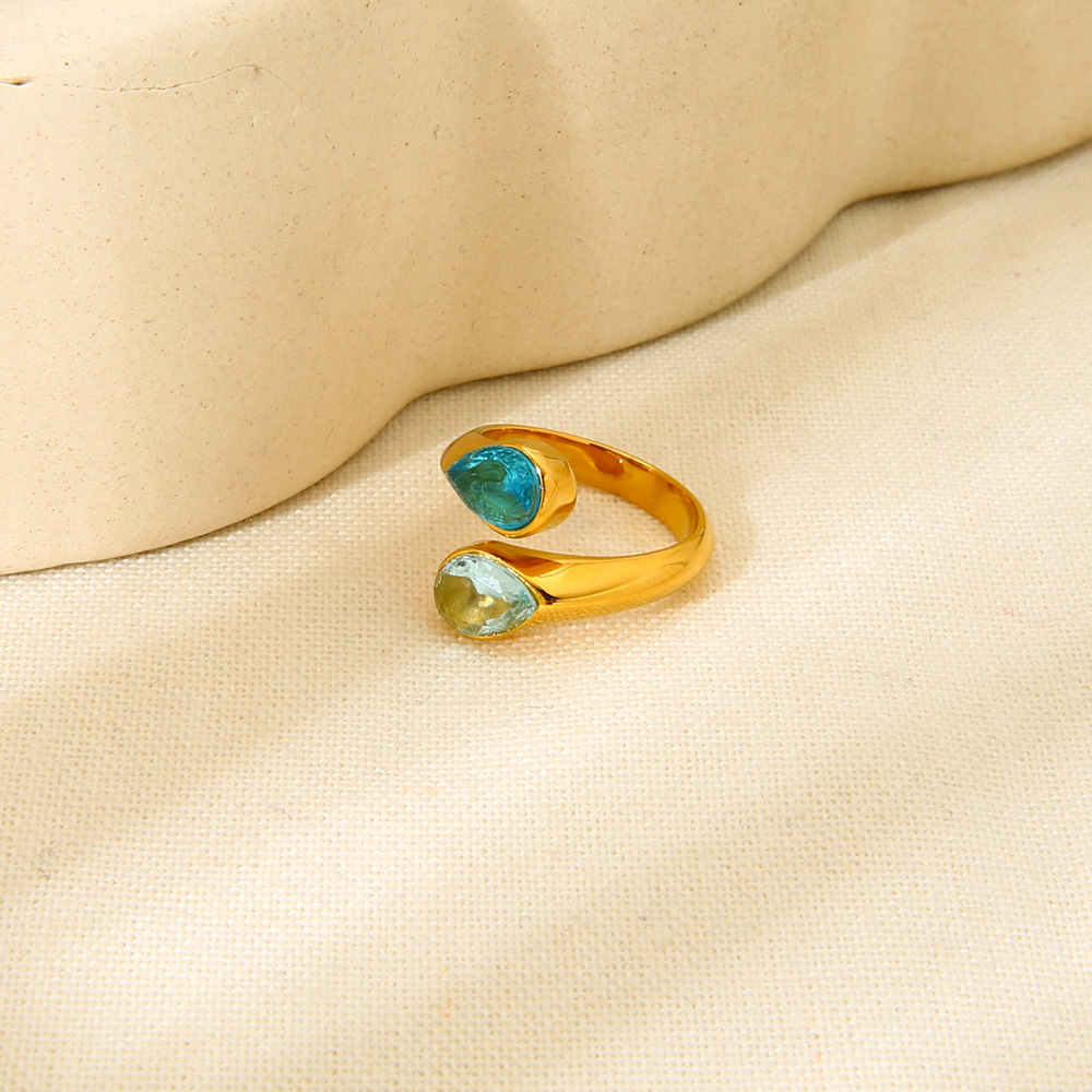 Stylish Design - Oriented Drop - shaped Stainless Steel Women's Rings h5Picture4