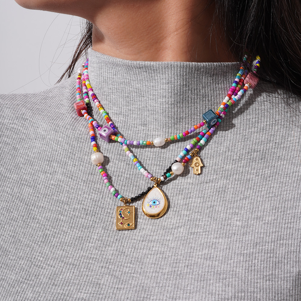 Colorful Romantic Series Beads Natural Stone Women's Beaded Necklaces h5Picture5