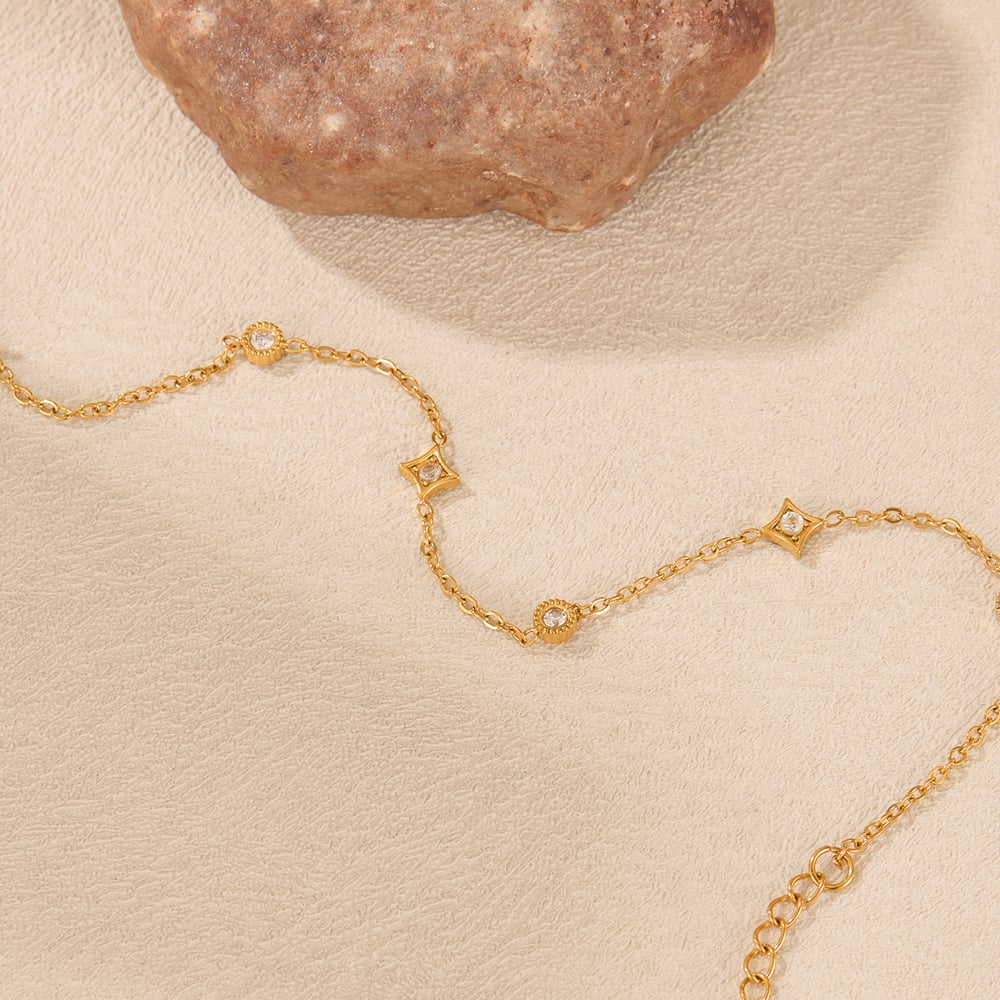 1 Stück Simple Series Tägliche geometrische Edelstahl Gold Farbe Damen Charm Armbänder h5Bild3