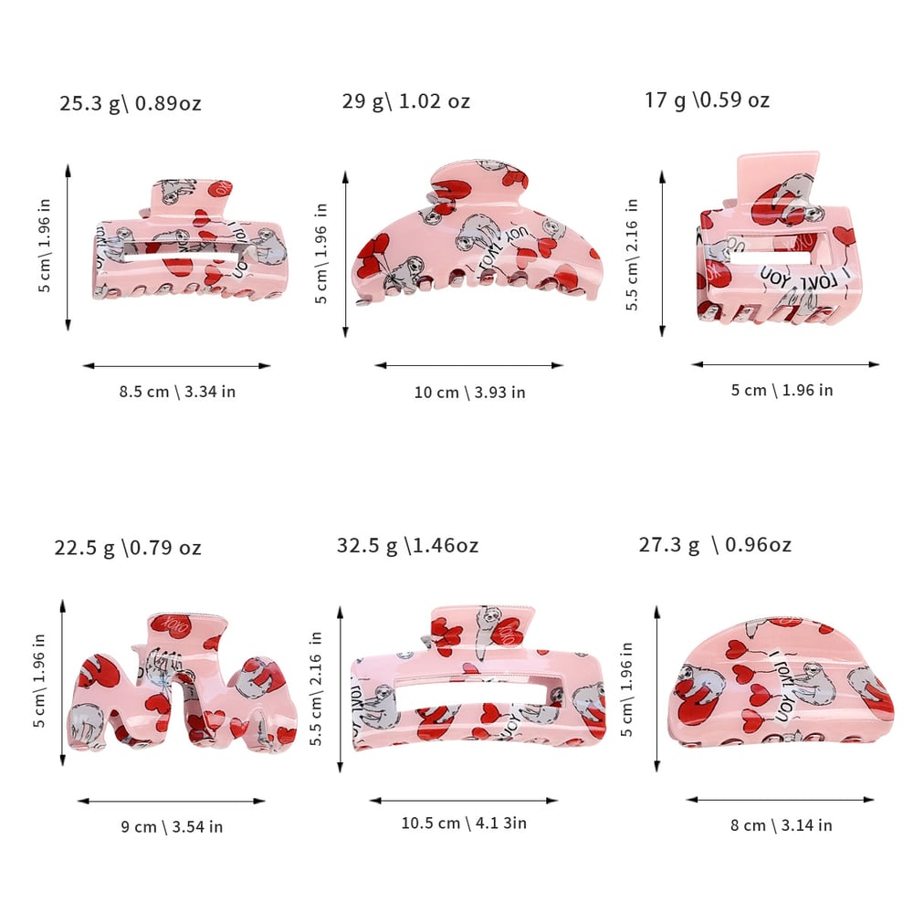 1 Pair Simple Series Casual Heart PVC Women's Hair Claws Picture5