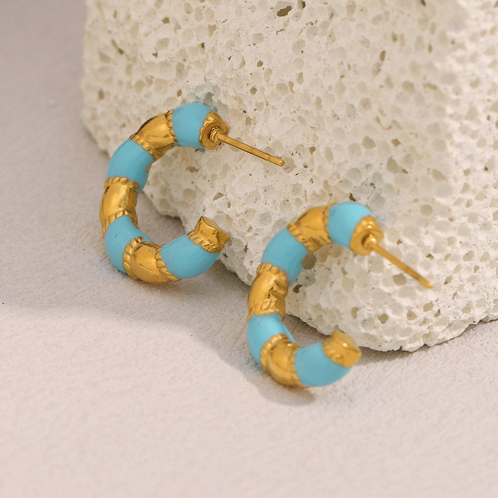Elegant Retro Color Blocking Women's Earrings h5Picture3