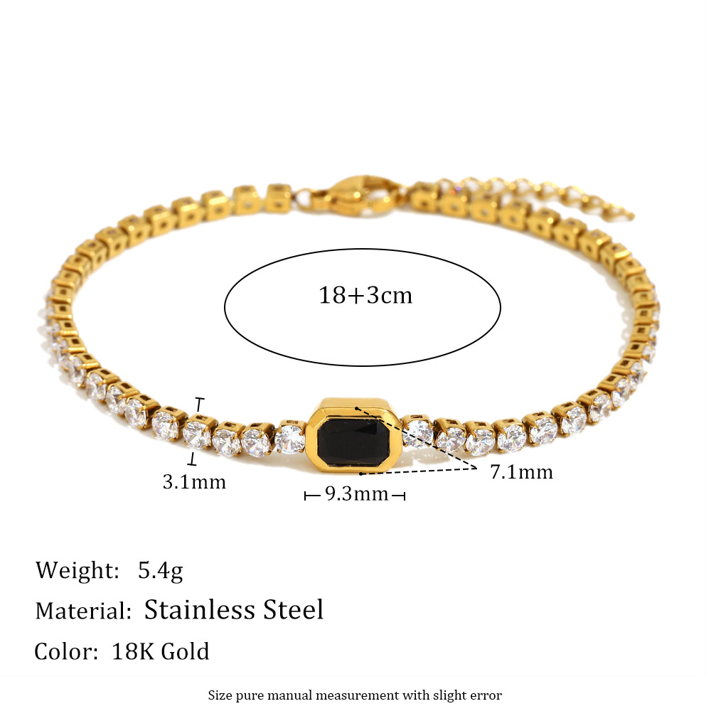 Luxurious Series Elegant Solid Color Stainless Steel Women's Chain Bracelets h5Picture2