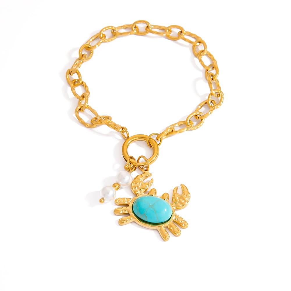 Süßes kleines Krabben-Armband aus Edelstahl für Damen