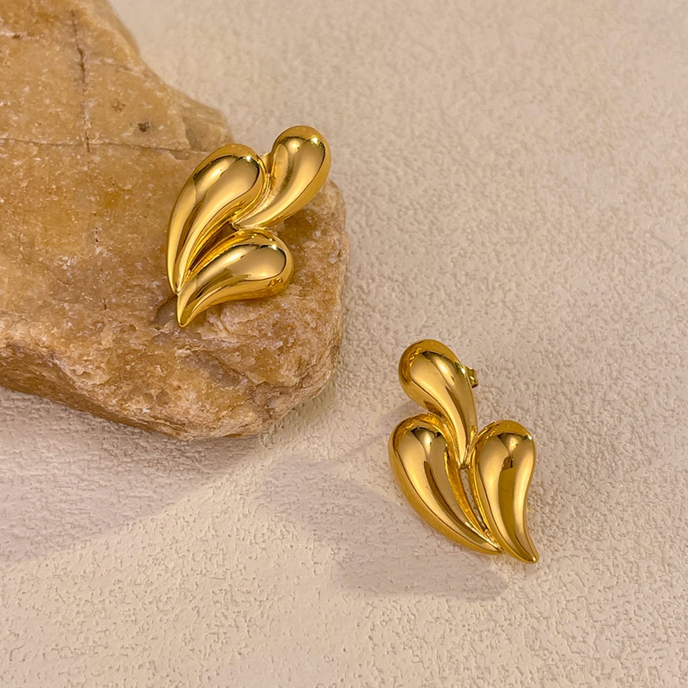 1 Paar Simple Series Daily Droplet Edelstahl Goldfarben Damen Ohrstecker Bild4