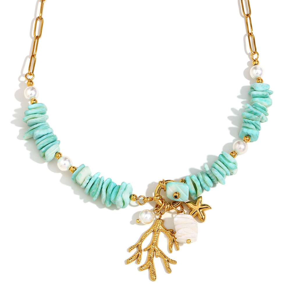 Elegant Clear Beaded Stainless Steel Women's Necklaces
