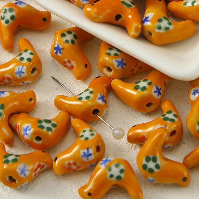 1 Piece Bird Ceramics DIY Jewelry Bead Picture3
