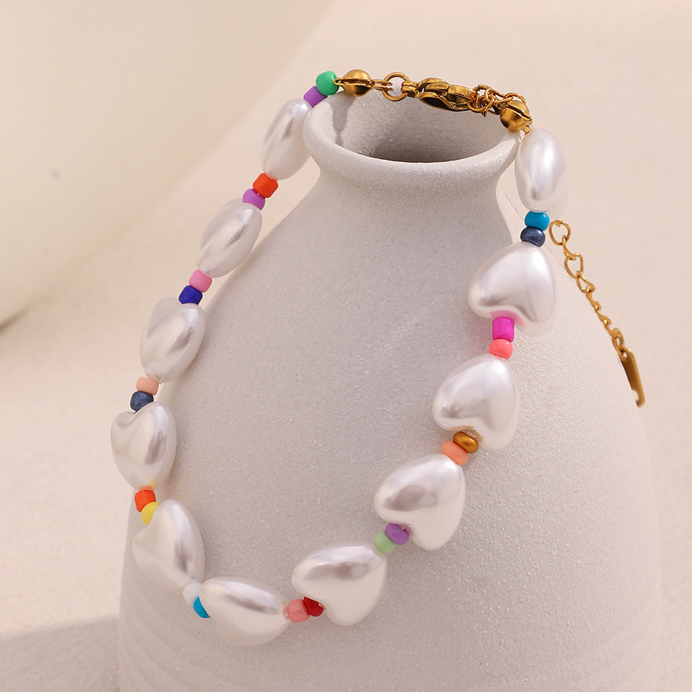 Romantic Series Sweet Heart Acrylic Women's Beaded Necklaces h5Picture2