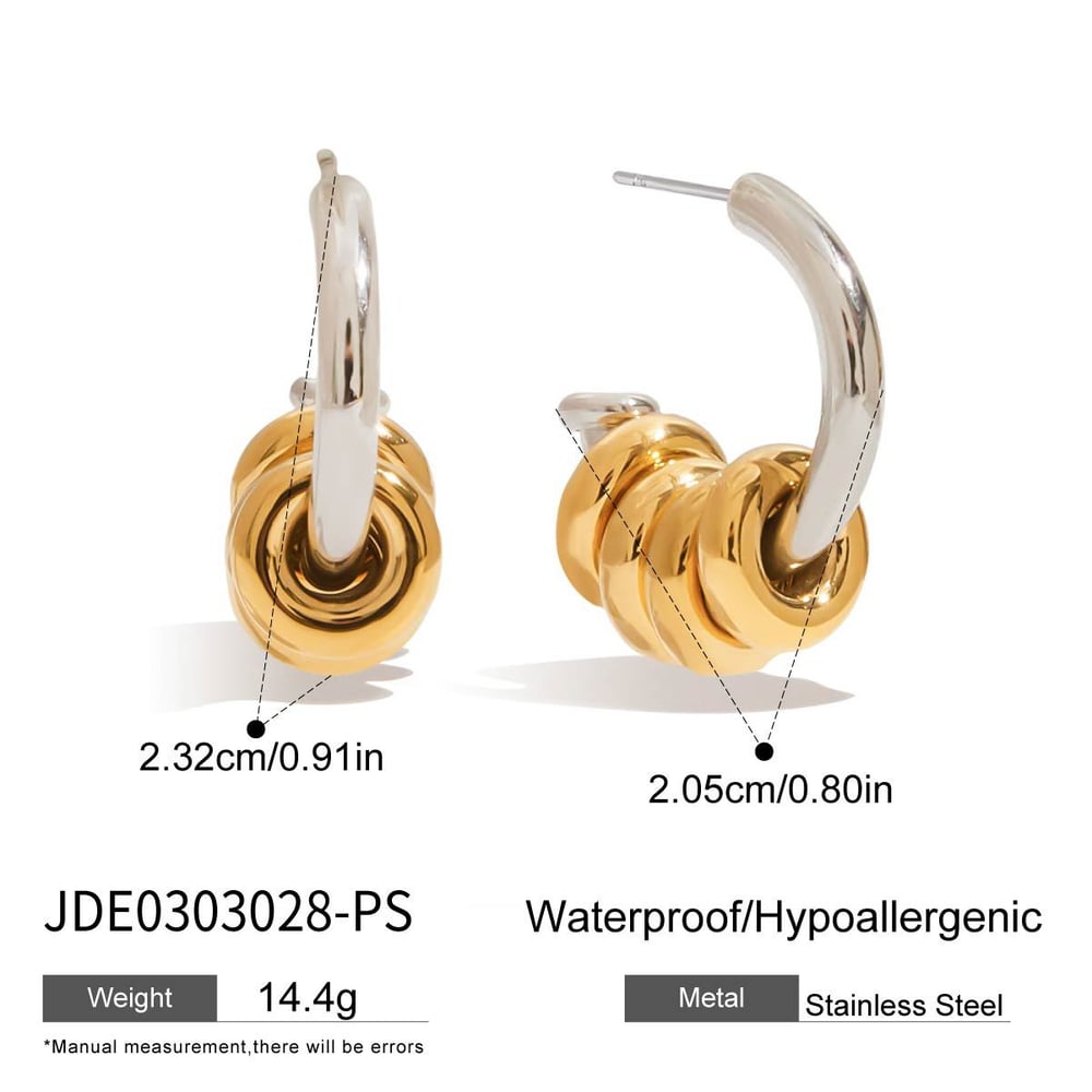 Classic Stainless Steel Mixed Color Drop Earrings Picture2