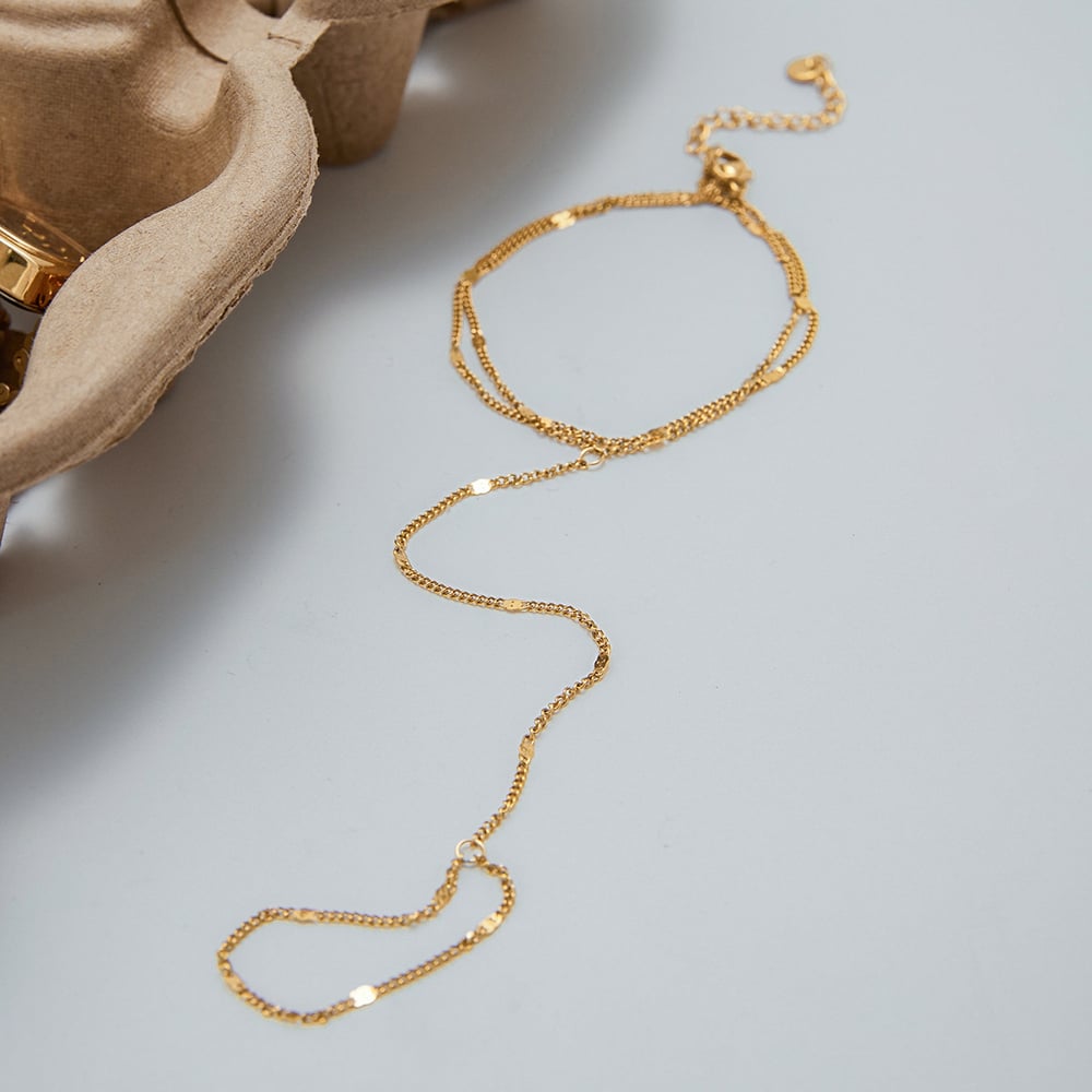 Armbänder aus goldfarbenem Edelstahl mit Perlen h5Bild4