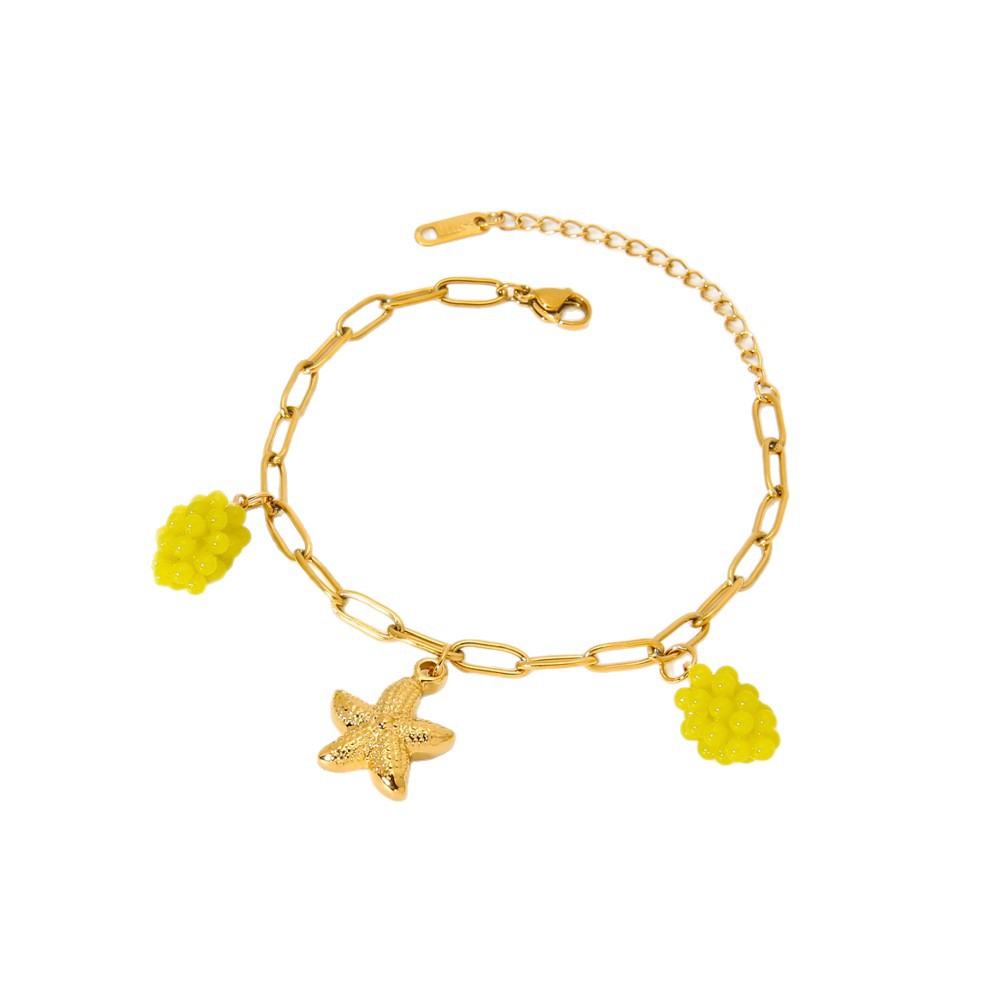 Einfache Serie Süße Edelstahl Gold Farbe frauen Charm Armbänder h5Bild5