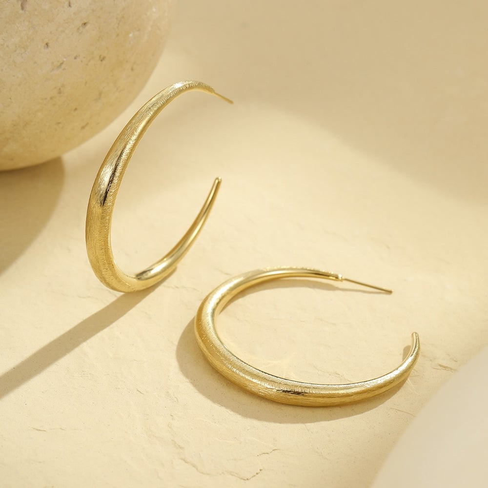 1 Pair Simple Series Simple Solid Color Stainless Steel Women's Hoop Earrings Picture7