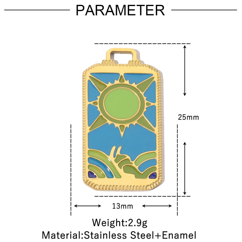 Goldfarbene Anhänger aus Edelstahl mit Augenmuster h5Bild2