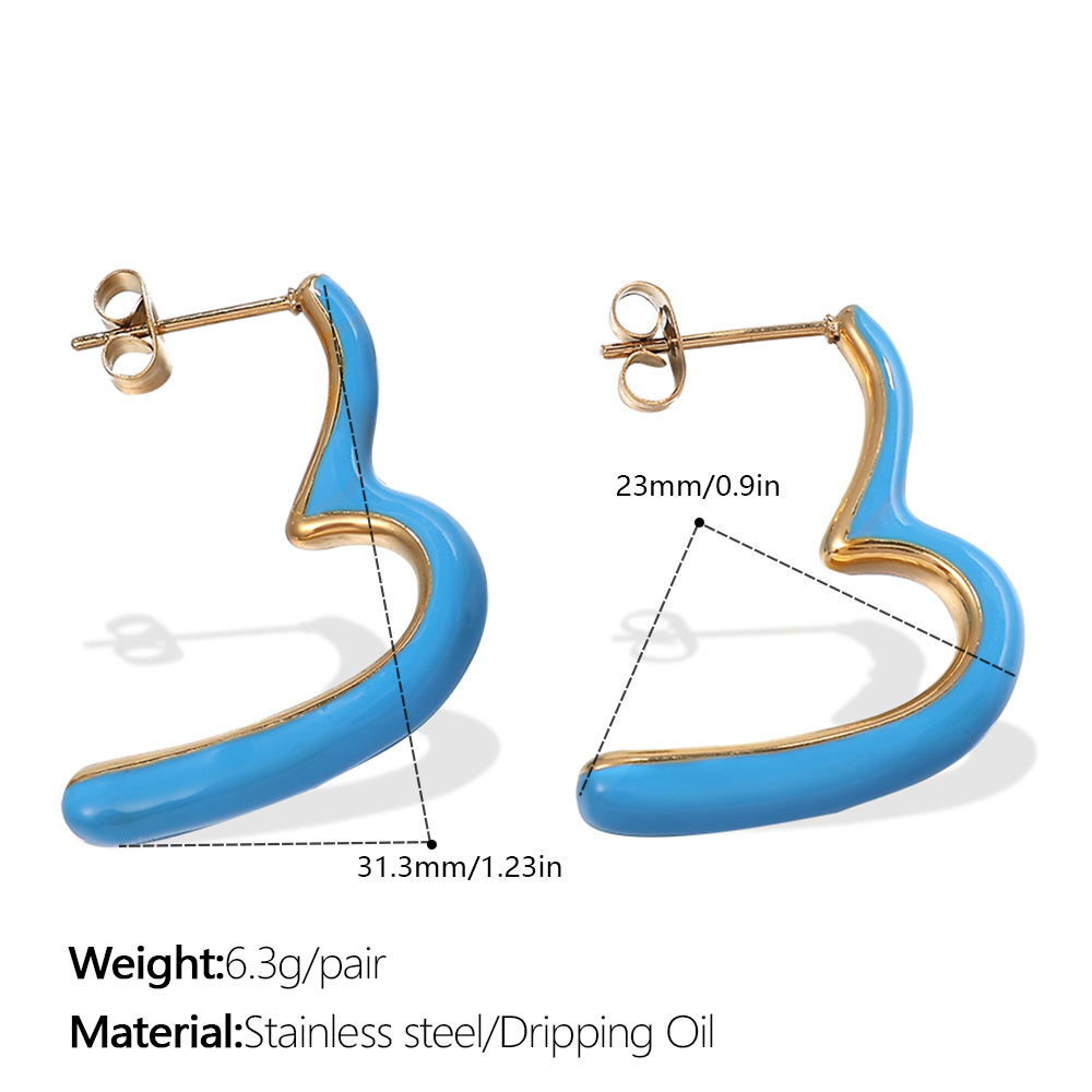 Heart Stainless Steel Stud Earrings