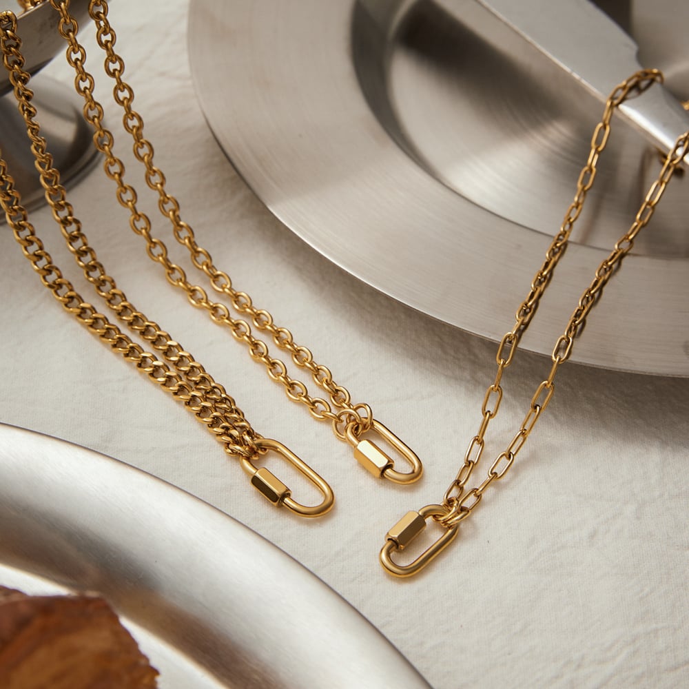 Simple Chain Stainless Steel Gold Color DIY Chain Necklaces h5Picture4