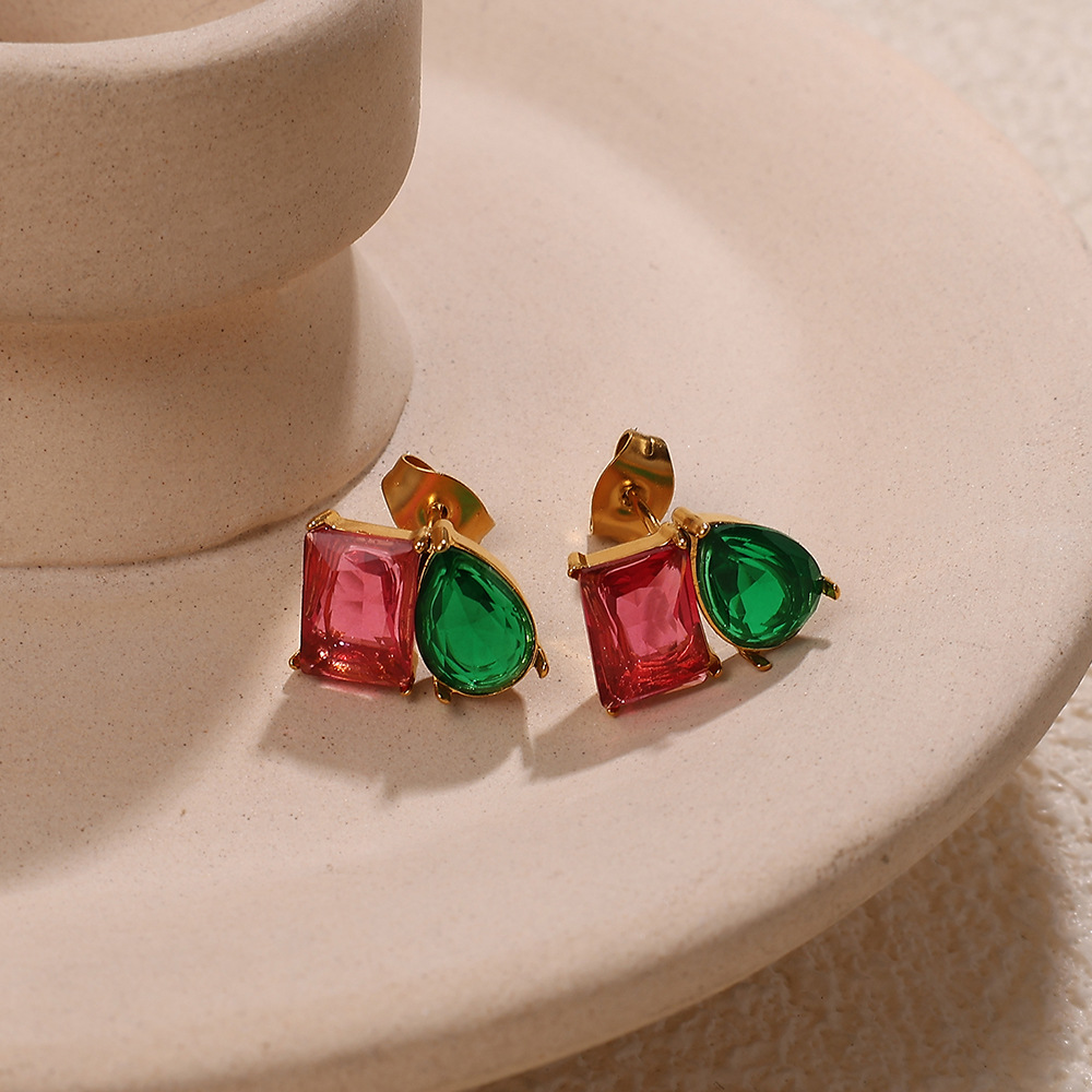 Stainless Steel Gold Color Stud Earrings h5Picture4