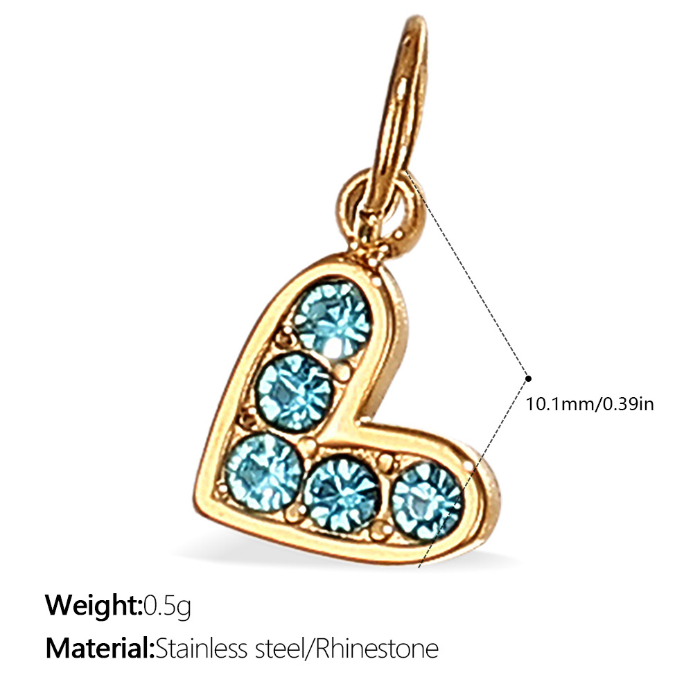 Heart Stainless Steel Gold Color DIY Pendants 