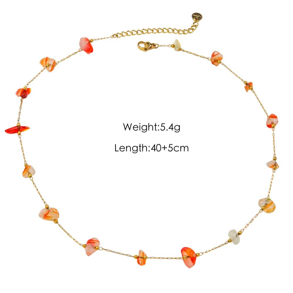 Multi Colored Natural Stone Bead Handmade Women's Necklaces h5Picture4