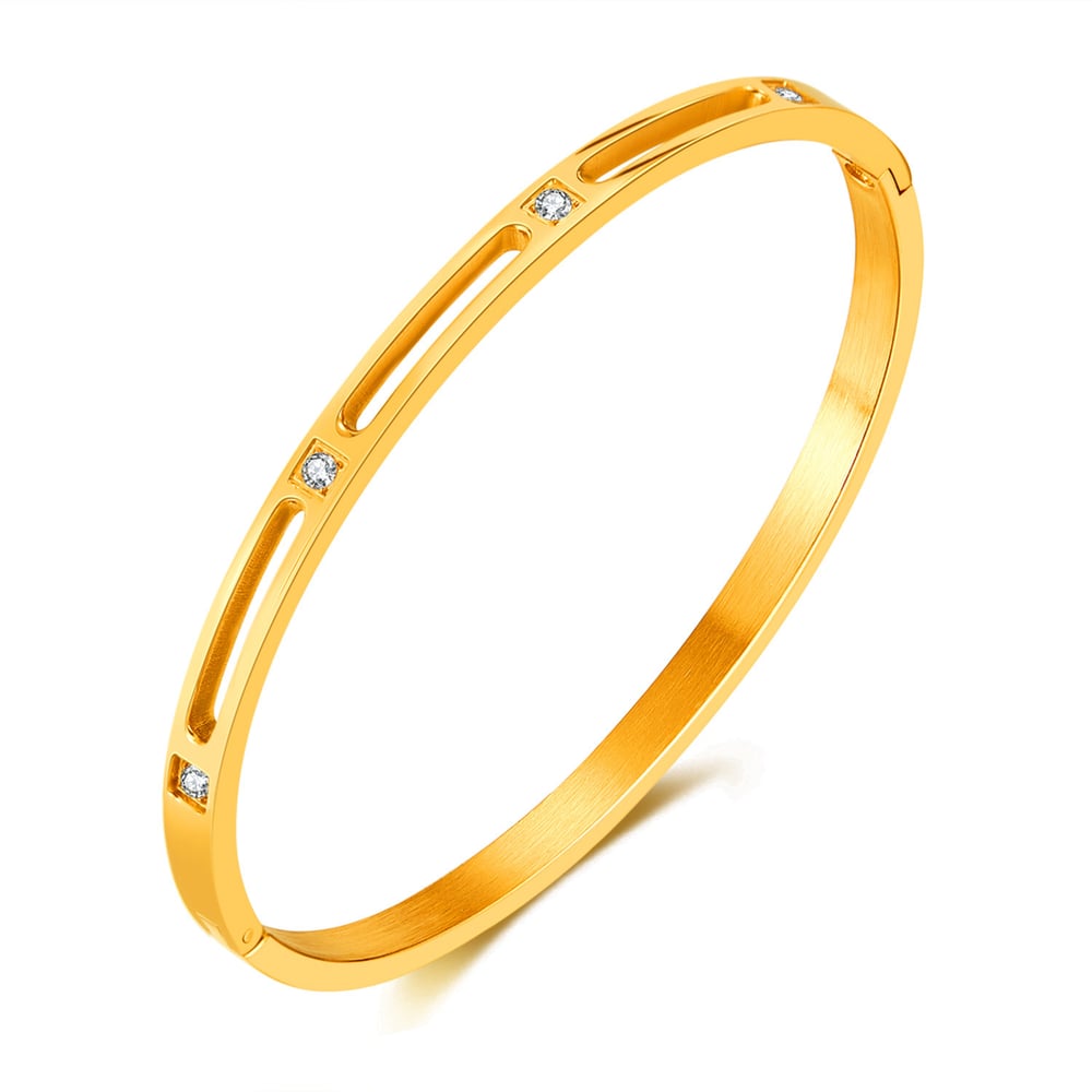 1 Stück Simple Series Tägliche Edelstahl-Armreifen für Damen