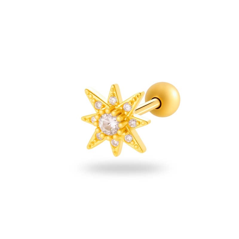 1 Piece Heart Copper Gold Color Piercings Earrings