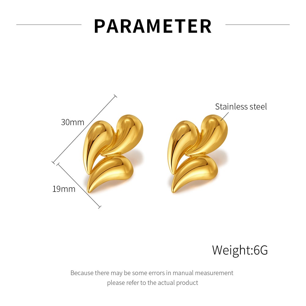 1 Paar Simple Series Daily Droplet Edelstahl Goldfarben Damen Ohrstecker Bild2