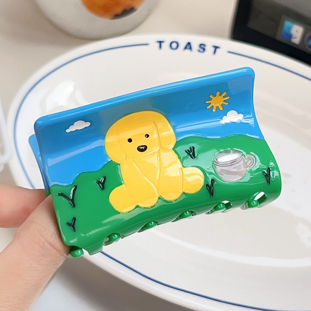 1 Piece Cute Cartoon Dog Acetate Women's Hair Claws