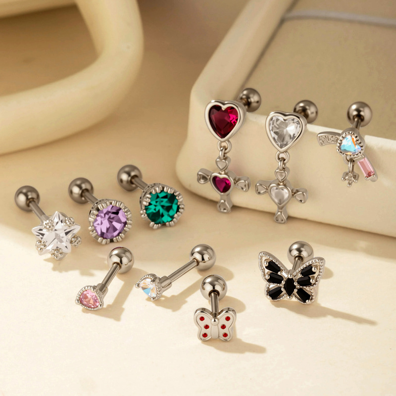 1 Piece Simple Series Simple Heart Copper No Plating Material Zircon Women's Piercings Earrings Picture6