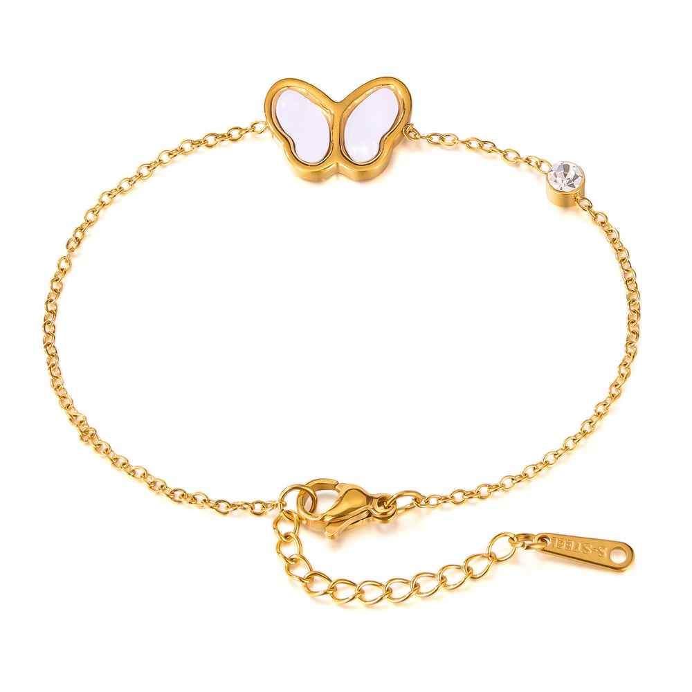 1 Stück Simple Series Daily Animal Edelstahl Goldfarben Damen Charm Armbänder