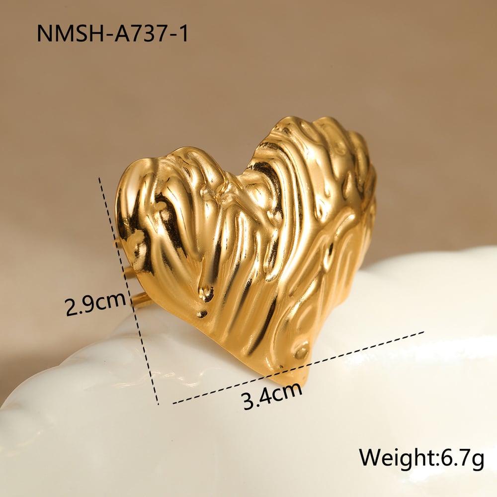 1 Pair Luxurious Series Daily Flower Stainless Steel   Gold Color  Gold Color  Rings 