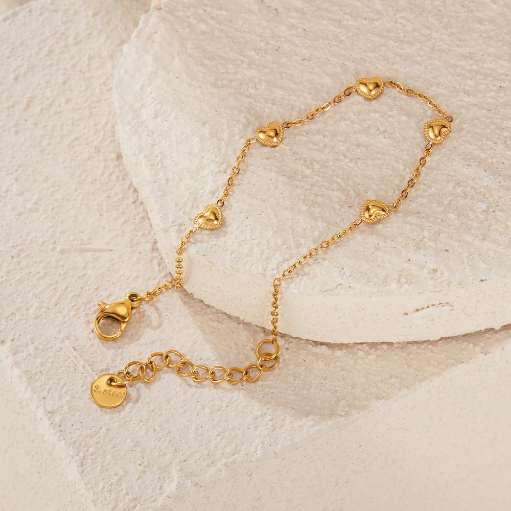 Herz Edelstahl Gold Farbe Charm Armbänder Bild4